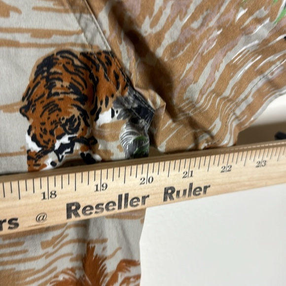 Vtg rusty mens cotton button down tiger all over print casual retro shirt size L - Picture 9 of 12